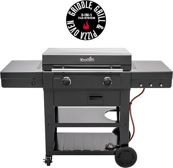 Char-Broil Gas BBQ Versa-Tile 3-in-1 Griddle, Grill & Pizza Oven