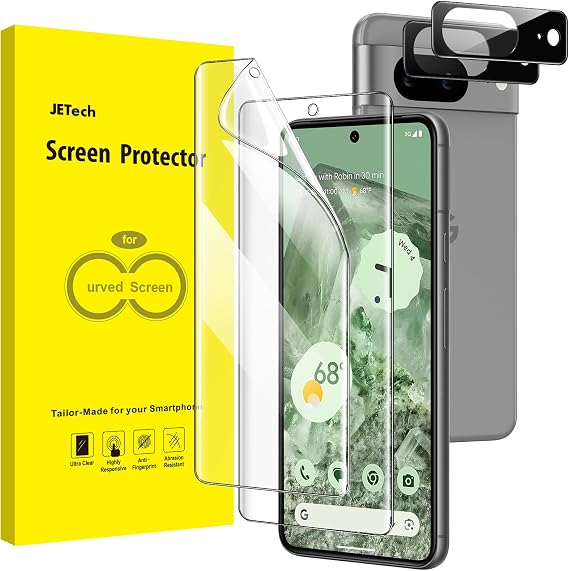 JETech TPU Screen Protector for Google Pixel 8, 2+2 Pack