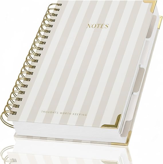 Aesthetic Thick Spiral Notebook With Tabs - Journal For Women Size B5