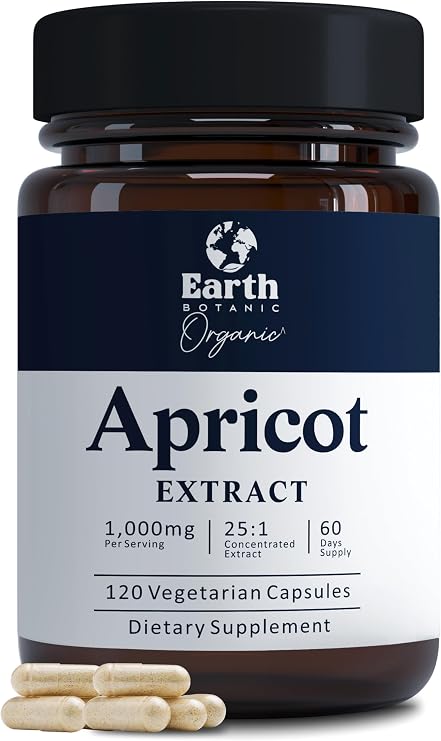Apricot Extract, 1000 mg 120 Veggie Capsules (Vegan, Non-GMO) Herbal Supplements