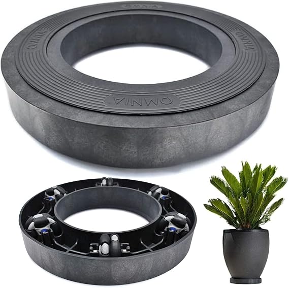 Omnia Plant Glider: Plant Caddy - 11.8In, 200lb Capacity - Charcoal