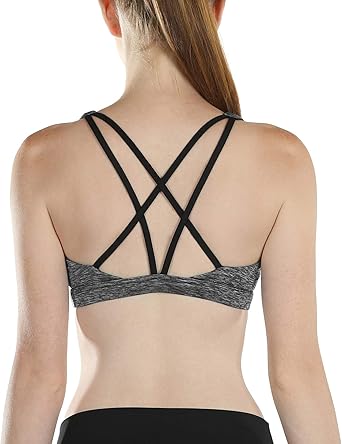 icyzone Workout Sports Bras for Women - Women's Strappy Running Yoga Bra, Activewear Top, Athletic Fitness Clothes...