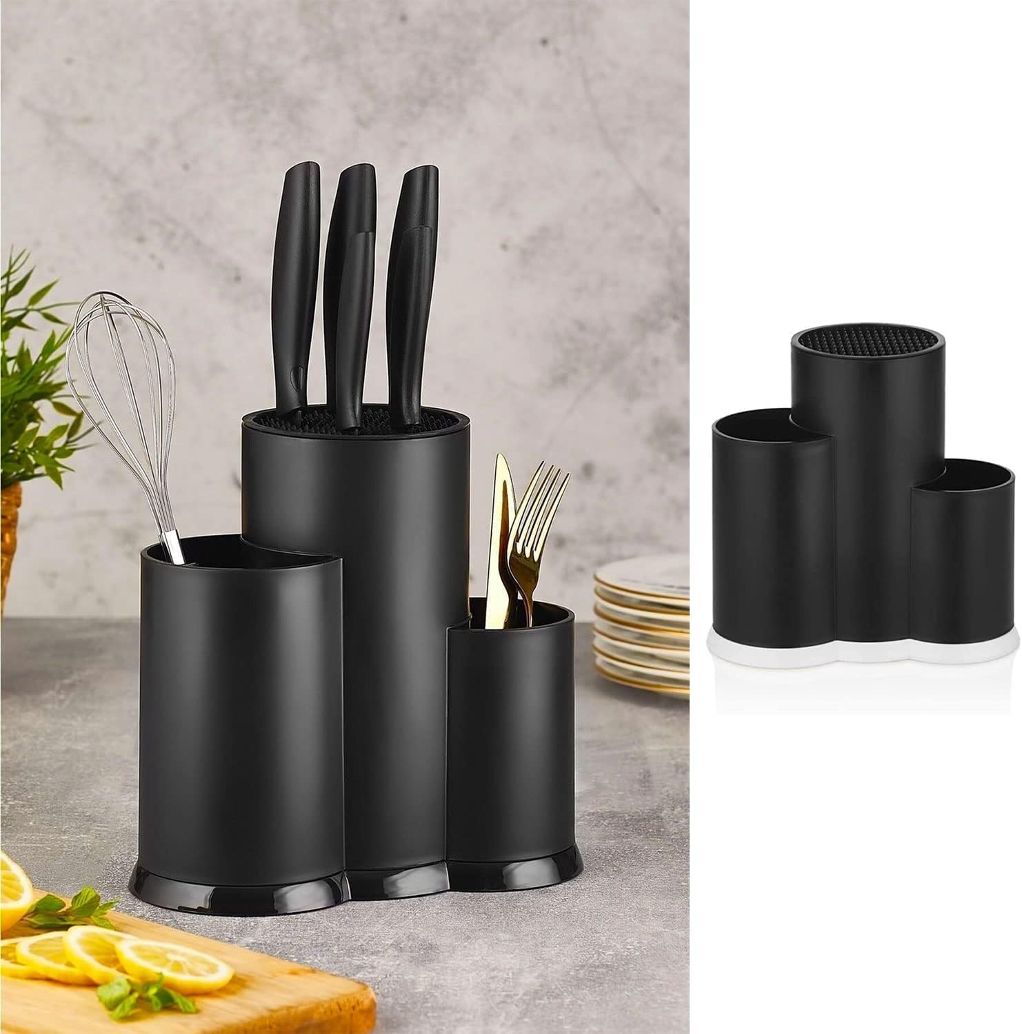Rotanev Countertop Knife Holder and Bucket Organizer Organizer