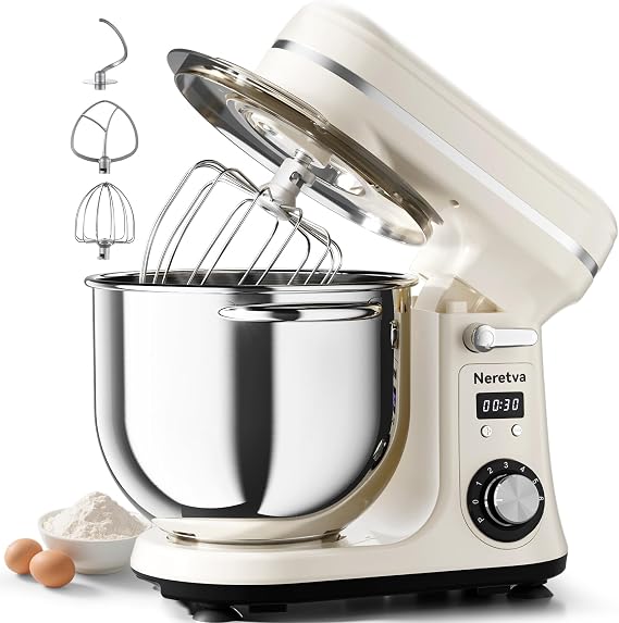Neretva Super Stable Stand Mixer with Low Noise Operation, 6.34 QT Capacity