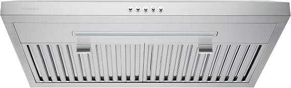 Vesta Charlotte 500cfm Under Cabinet Range Hood With 3 Levels Of Speed, Mechanical Buttons Control, Dishwasher Friendly Baffle Filters, Flexible Vent Connectors, Long LED Stripe