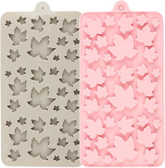 2Pcs Maple Leaf Candy Molds Maple Leaves Silicone Mold For Candy Gummy Chocolate