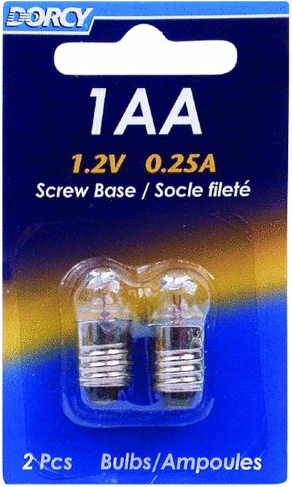 Dorcy 41-1659 1AA - 1.2V 0.25A Krypton Screw Base Replacement Bulb, 2-Pack