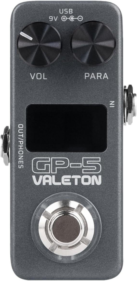 Valeton GP-5 Compact Multi-Effects Pedal (Effects Processor with Over 100 Effects NAM-Amp-Modeling IR Loader 100 Patch Slots Bluetooth USB Audio Interface Stereo Output Metal Case) Black