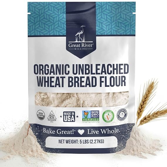 Great River Milling Organic Bread Flour, Unbleached, 5 lb