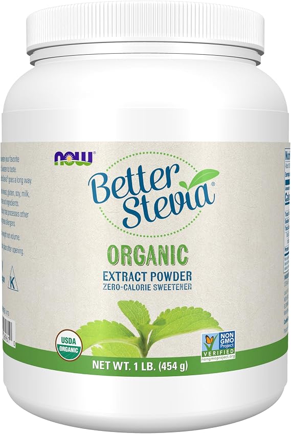 Large Capacity 16.9 oz 454 g Now Foods 100% Organic Better Stevia, Zero Calories 16.9 oz 454 g