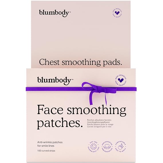 BLUMBODY Chest Wrinkle Patches (2 Pack) and Smile Line Patches Bundle
