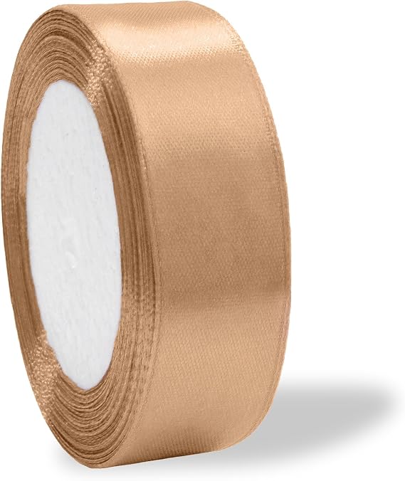 Ribbon 1 inch Dark Peach Ribbons for Crafts Gift Ribbon Satin Solid Ribbon Roll 1 in x 25 Yards