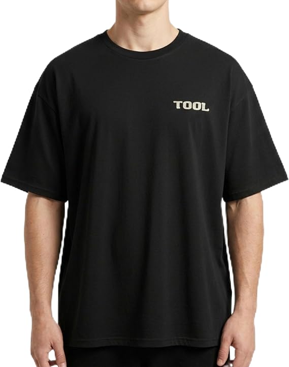 Tool Classic Band Embroidered Logo Oversized Boxy Fit T-Shirt