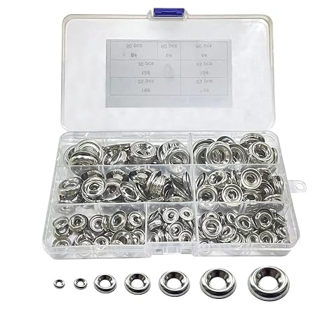 Countersunk Washers Stainless Finish washers #4#6#8#10#12#14#16 304 Stainless Cup Countersunk Finish Washer Finishing Cup Washer Assortment Set 295pcs