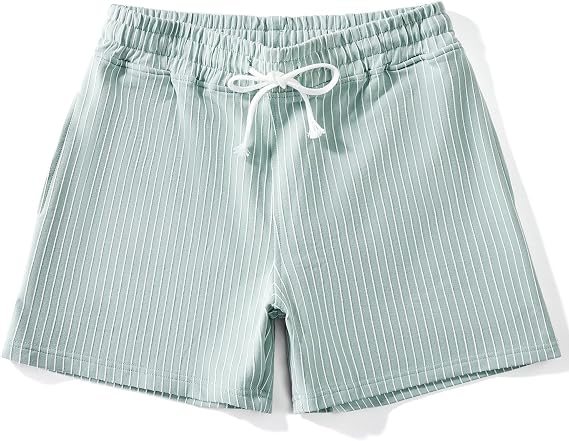 Men's 5" Striped Terry Shorts Cotton Stretch with Pockets