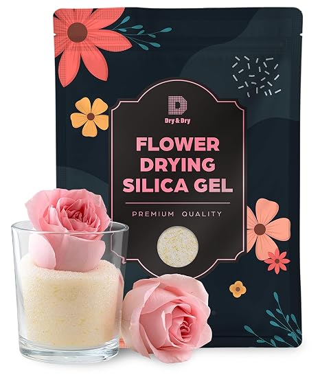 Dry & Dry (NET 3 LBS) Newly Developed Silica Gel Flower Drying - Ultra Premium Silica Gel for Drying Flowers Silica Gel Flower Drying(1 Bag of 3 LBS Reusable)