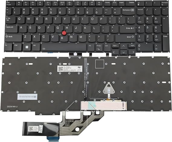 US Backlit Laptop Keyboard Replacement for Lenovo Thinkpad E16 Gen1 Black