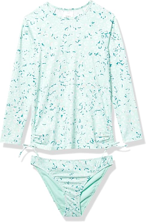 Roxy Girls' Fun with Love Rashguard Swimsuit Set