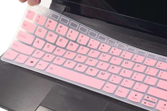 Silicone Keyboard Skin Cover Compatible with Lenovo Yoga 7i 15.6" 16", IdeaPad 3 3i 15.6 17.3, IdeaPad 5 5i 15.6 17.3, IdeaPad Flex 5 15.6, Yoga Slim 7 15, IdeaPad Slim 7 15.6 inch (Pink)