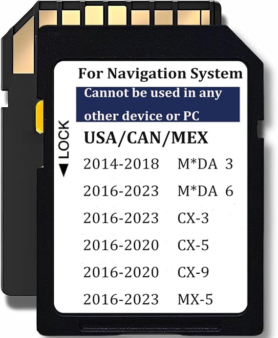 Navigation Memory Card Compatible with Maz*da 2016-2020 CX-5 / CX-9, 2014-2018 Maz*da 3, 2016-2023 Maz*da 6 / CX-3 / MX-5, Upgraded USA/CAN/MEX Maps