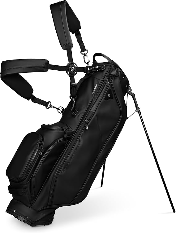 Sunday Golf Ryder S Class Full Size Golf Bag - Water-Resistant Vegan Leather, Golf Bags for Men, Easy-Clean Surface, Golf Stand Bag with Backpack Strap, 5-Way Divider