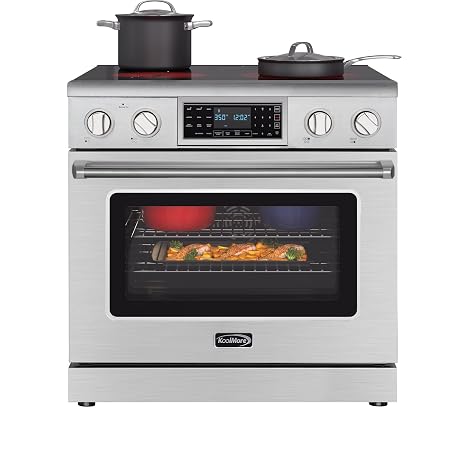 KoolMore 36 in. Electric Professional Range with Tilt Panel and Digital controls, Self-Cleaning, 16300W of Power, 240V in Stainless-Steel (KM-EPR-36TDP-SS)