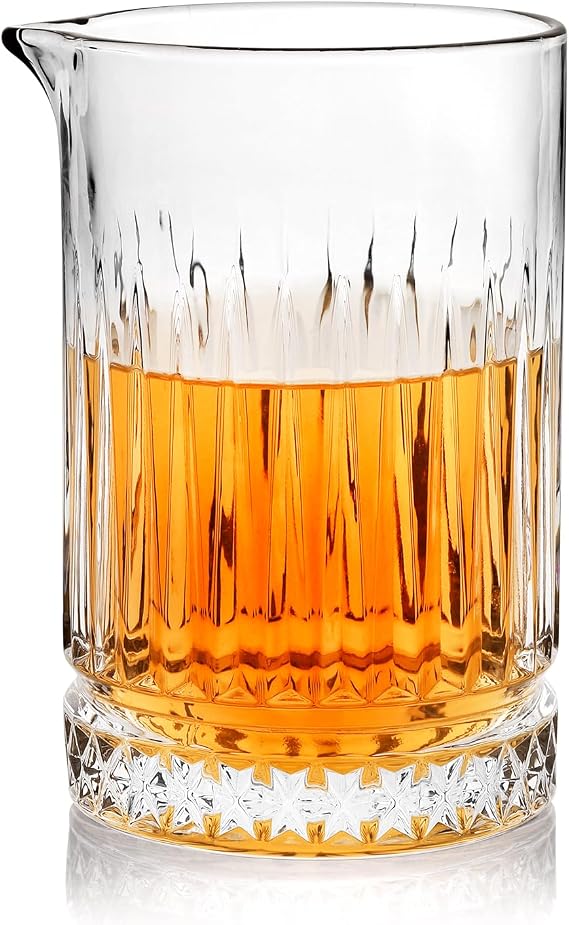 Cocktail Mixing Glass - Premium 22oz - Solid, Stable, Sturdy Hand Blown Crystal - Professional Quality Barware - Gift for Wedding, Anniversary, Birthday, Father's Day