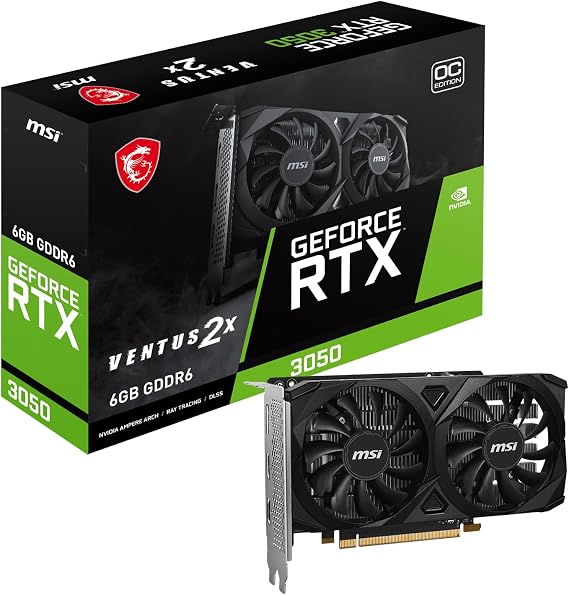 Msi Vga Geforce Rtx 3050 Ventus 2x E 6g Oc Rtx3050 6gb Gddr6 96b Dx12 Pcie 4.0 X8 (1xdp 2xhdmi)