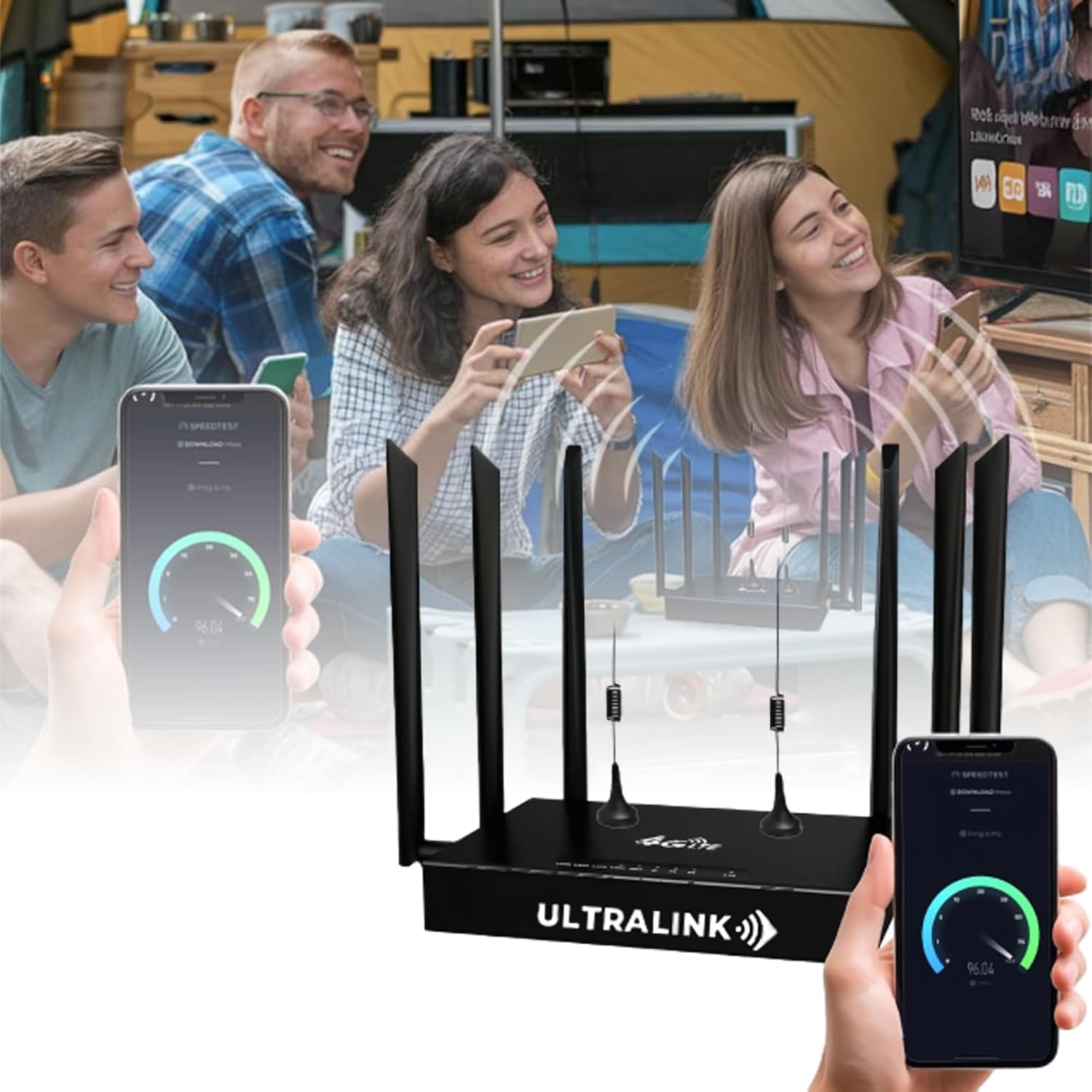 Ultra Link Free WiFi Router Unlimited Satellite Internet, Ultra Link Free WiFi Router, WiFi 6 Router Wireless Internet High Speed Smart Router with 6 Omnidirectional Antennas,Plug and Play 1Pcs