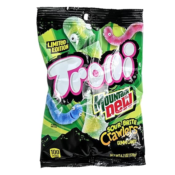 Trolli Mountain Dew Sour Brite Crawlers 6.3 oz. Bag