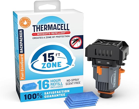 Thermacell Fuel-ZoneGuard Backpacker, Camping Mosquito Repeller, 16-Hr