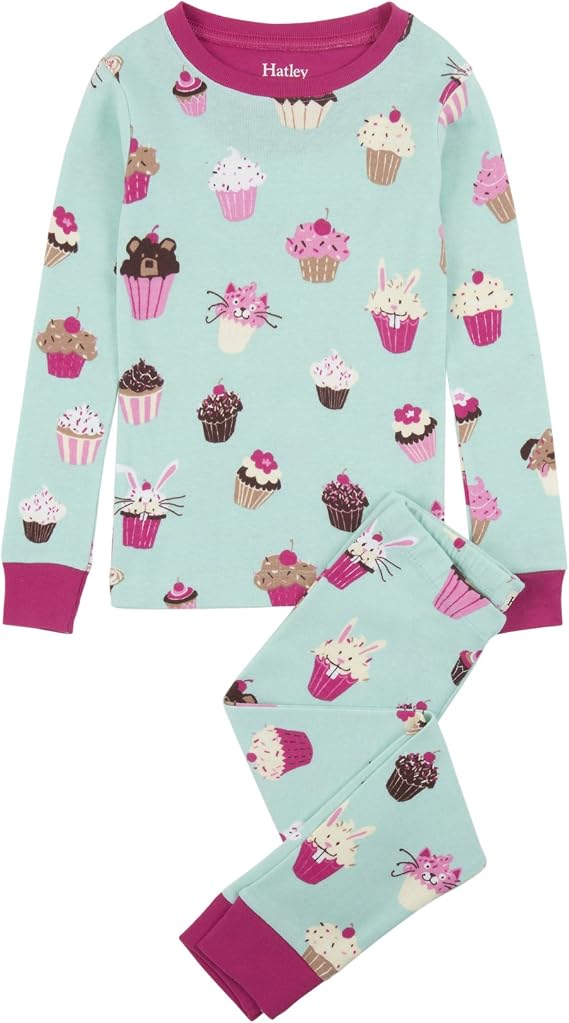 Hatley girls Organic Cotton Long Sleeve Printed Pajama Set