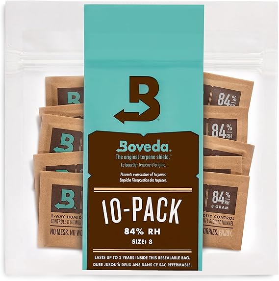 Boveda 84% Reed Humidity Control Packs, Size 8, 10-Pack Limits Splitting