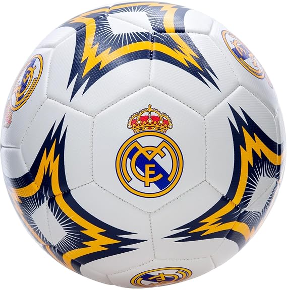 Icon Sports Compatible with Real Madrid Soccer Ball Officially Licensed Player Ball Size 5 (S Grade) White