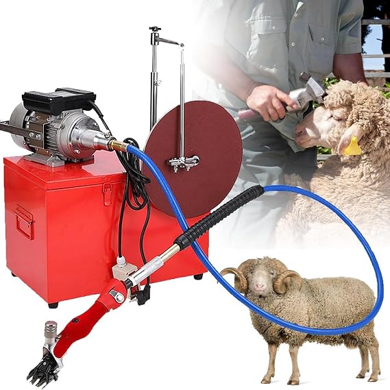 Electric Sheep Goat Grinding Shearing Machine, Wool Shears Clipper Cutter 360° Rotate 550W, 2800r/min Shaft Cutter Wool (13bentblade)