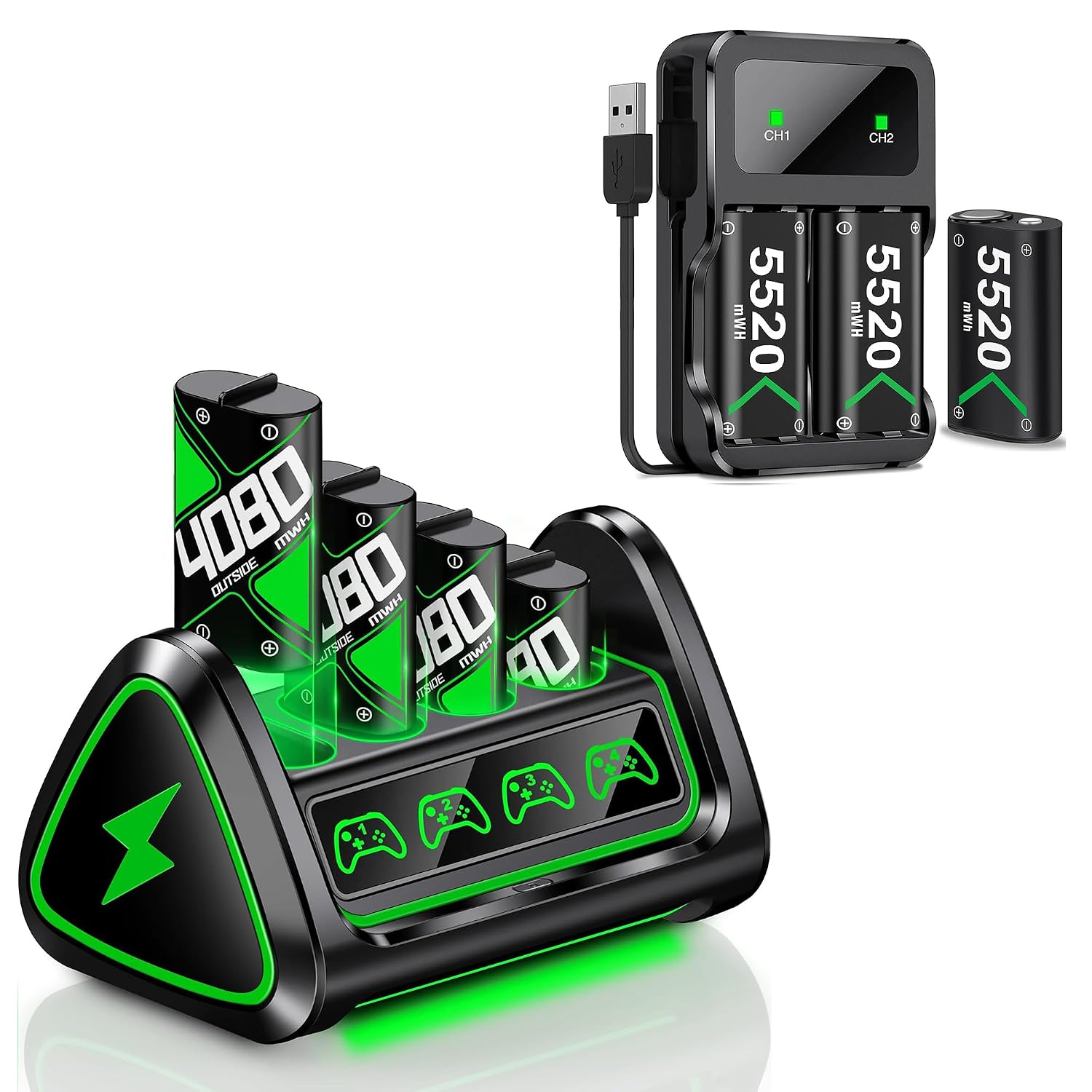 DXKK Rechargeable Battery Pack for Official Xbox OneSeries SX Wireless Controllers Including Older Xbox Controllers
