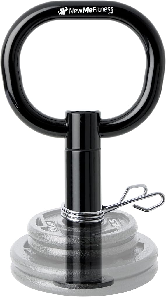 NewMe Fitness Adjustable Kettlebell Handle for Strength Training Kettlebells for Weight Plates - Home or Gym Workout- Ergonomic Design for a Comfortable, Non-Slip Grip