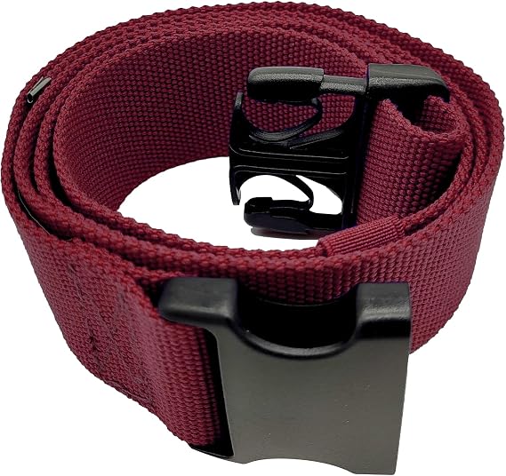 Gait Belt with Plastic Buckle by LiftAid - Transfer and Walking Aid with Belt Loop Holder for Assisting Therapist, Nurse, Home Care - 60"L x 2"W (Burgundy)