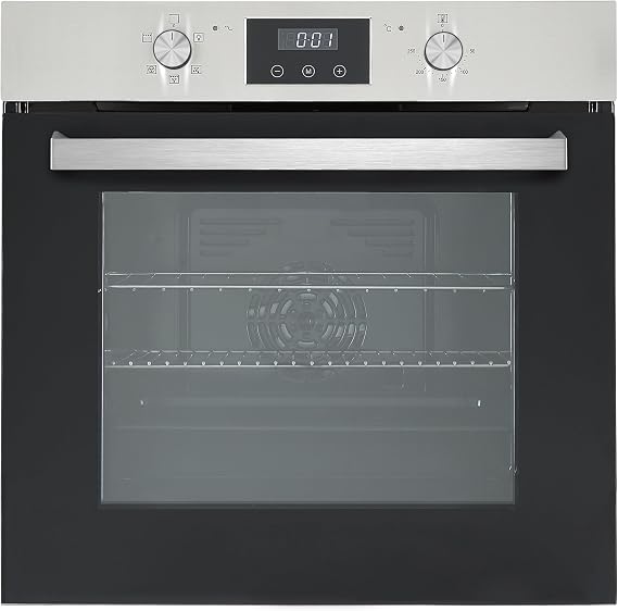 Teknix 70L, 60cm Wide, Single Electric Built-in Fan Oven and Grill in Stainless Steel, 5 Oven Functions, Digital Display, BITK264ESX [Energy Class A]