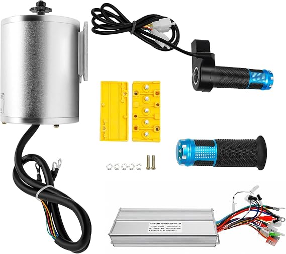 Electric Brushless Motor 2000W 72V, High Speed BLDC Motor for Scooter, E-Bike, Go-Kart, Electric Tricycle, 4300 RPM with 60V Controller & Throttle, 5.15NM Torque T8F Chain Sprocket