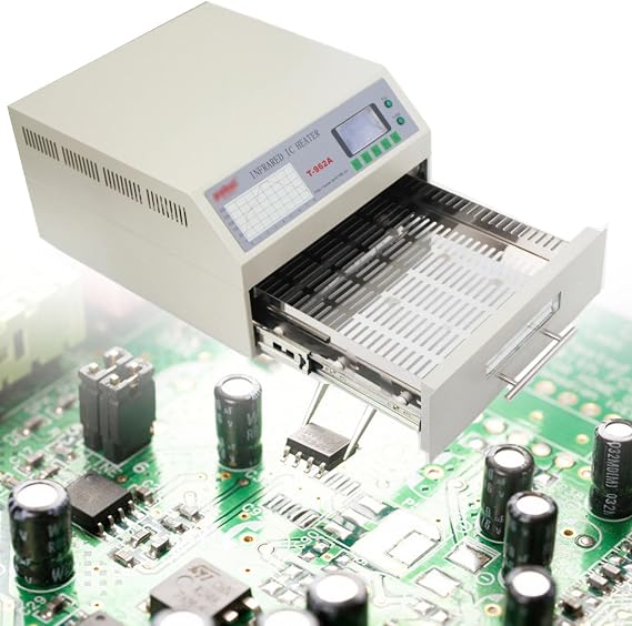 Infrared Reflow Oven Automatic Reflow Soldering Machine Infrared Heating PCB SMD SMT BGA Rework Station Tool,300x 320 mm Soldering Area,1500W