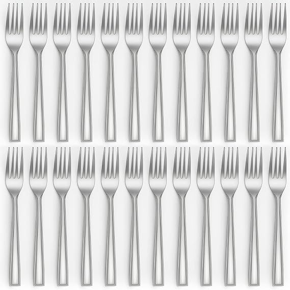 Hunnycook 24 Pieces Forks Set - Stainless Steel Dinner Forks Cutlery Set,Mirror Polished Dinner Fork, Metal Fork for Home/Kitchen/Restaurant or Hotel, Dishwasher Safe(7.76"/19.7cm)