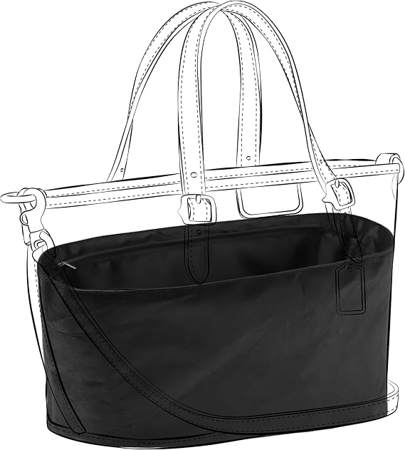 DGAZ Lightweight Purse Organizer Insert for Coach Taxi Tote Bags,silk and DupontPaper handbag inner for Luxury Bag(Taxi 26,Black)