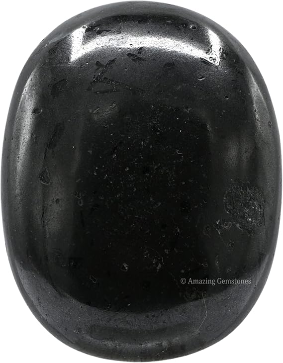Black Tourmaline Crystal Palm Stone, 45-50mm Large Healing Crystal
