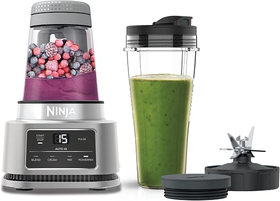 Ninja Foodi Power Nutri Blender 2-in-1, 1100W, Silver, CB100UK