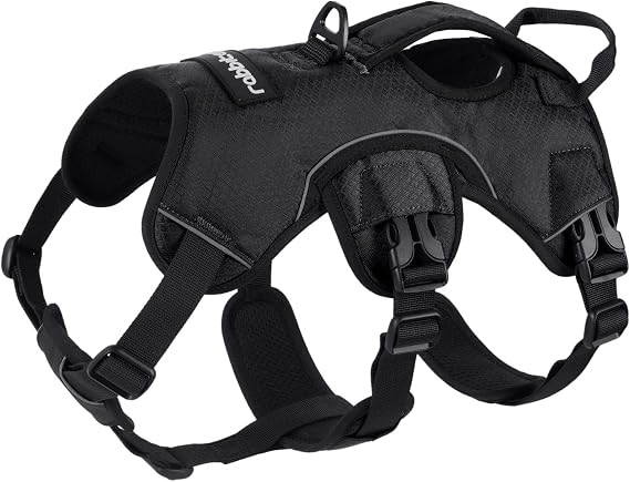 Rabbitgoo No-Pull Dog Harness with Carry Handle for Dogs Reflective Harness Adjustable Dog Vest for Outdoor Training Safe Control Padded Black m Safe Lift Handle Easy Control Anti Pull Adjustable Reflective Walking & Training M Black