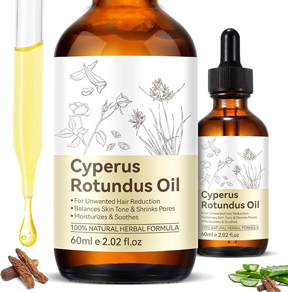 Cyperus Rotundus Oil, Cypress Rotundus Oil for Hair Removal, Natural Body Oil with Soothing & Moisturizing Formula, Helps Support Smooth Skin Appearance, 2.02 Fl Oz