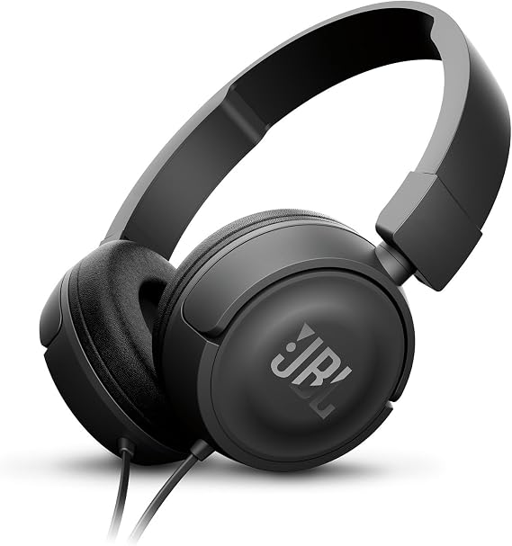 JBL Harman T450 On-Ear Lightweight Foldable Headphones with Mic - Black