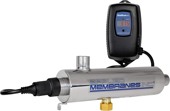 APPLIED MEMBRANES INC. Solapur Ultraviolet Water Purifier UV Sterilizer Filter for Point of Use Drinking Water Purification | 2 GPM | Helios Series UV-SPH-2