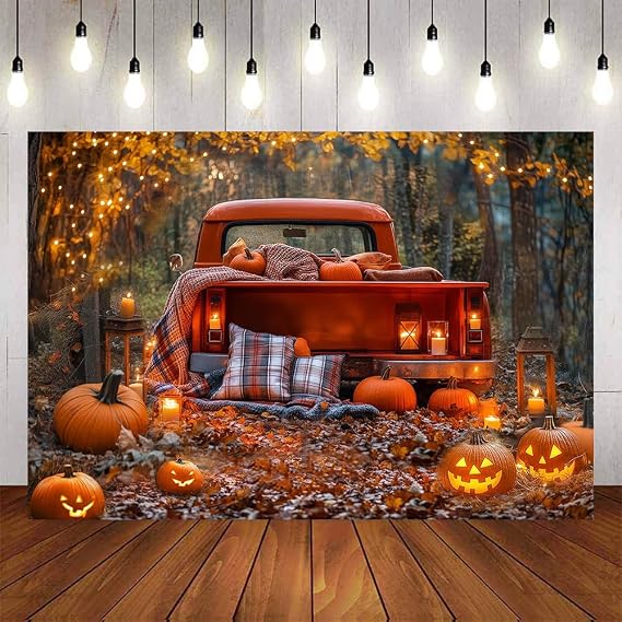 Fall Backdrop for Photography, Pumpkin Patch, Harvest, 7x5ft | Autumn Background, Happy Thanksgiving Festival Friendsgiving Back Drop, Photo Booth Props, Party Decorations Supplies